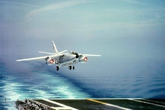 Robert Taylor Brewer flew in this EA-3B aircraft as it landed on the deck of the USS John F. Kennedy in a photograph taken by  Michael Sparks